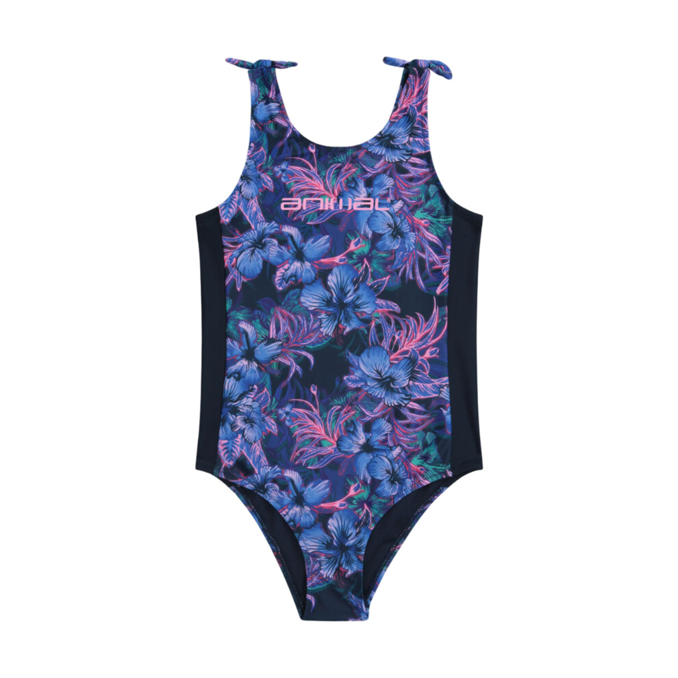 (5-6 Years, Blue) Animal Girls Vacation One Piece Swimsuit