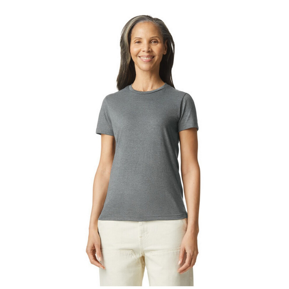 (12 UK, Graphite Heather) Gildan Womens/Ladies Heather T-Shirt