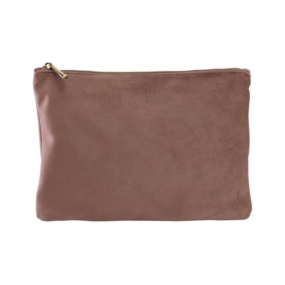 (S, Rose Quartz) Bagbase Plain Velvet Accessory Bag