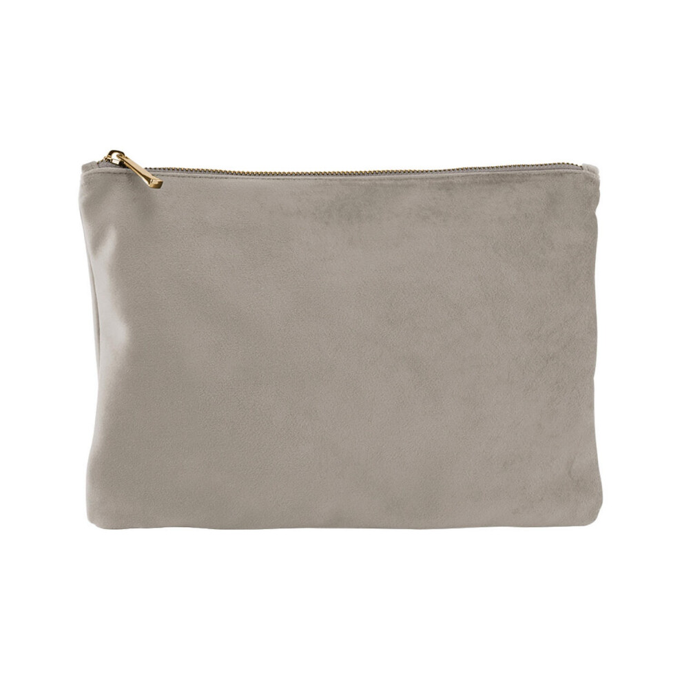 (S, Moonstone) Bagbase Plain Velvet Accessory Bag