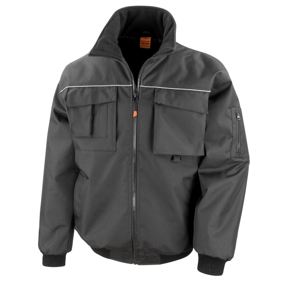 (S, Black) WORK-GUARD by Result Mens Sabre Pilot Jacket