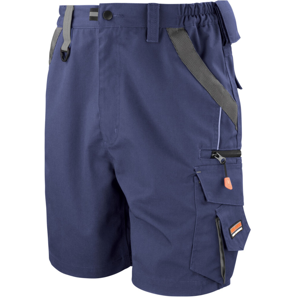 (XXL, Navy/Black) WORK-GUARD by Result Unisex Adult Technical Cargo Shorts