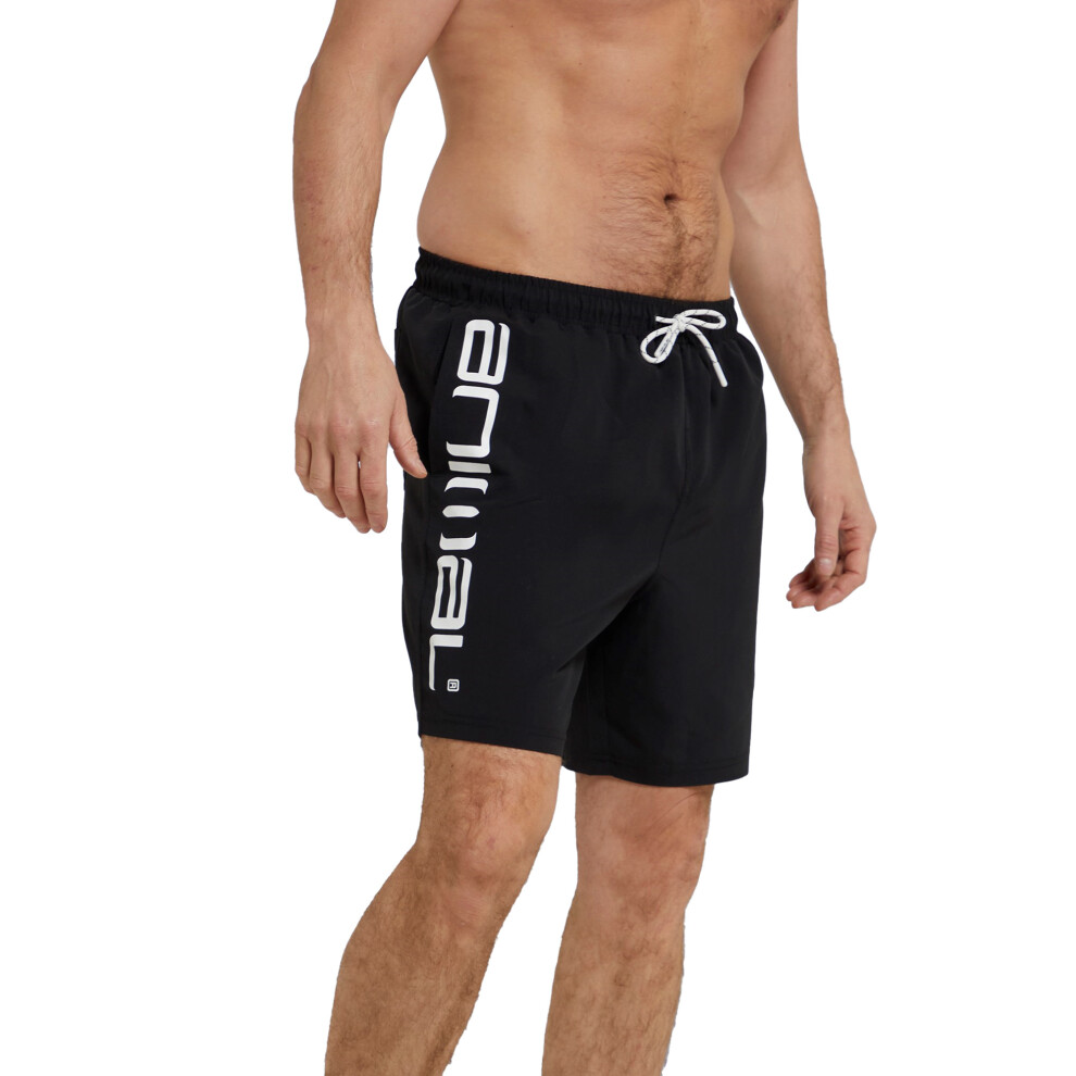 (S, Black) Animal Mens Deep Dive Recycled Boardshorts