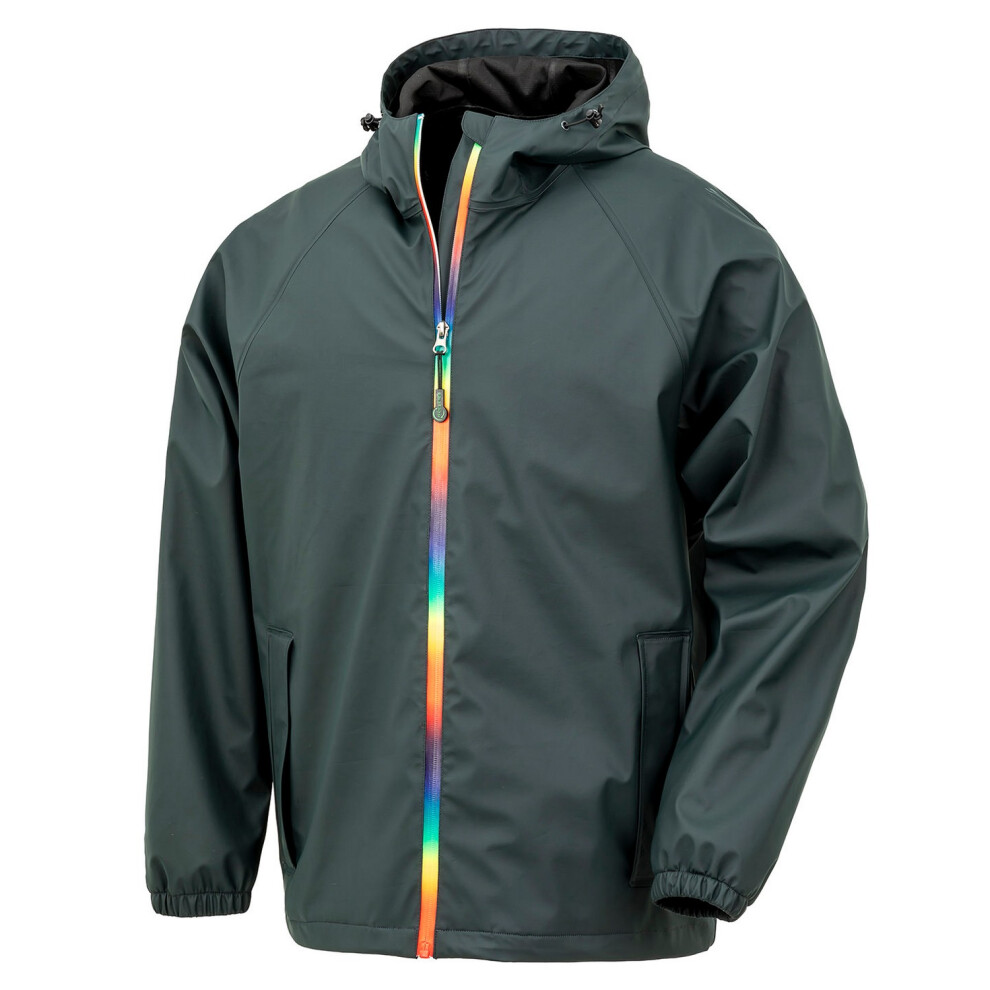 (S, Black Olive) Result Genuine Recycled Mens Prism PU Waterproof Jacket