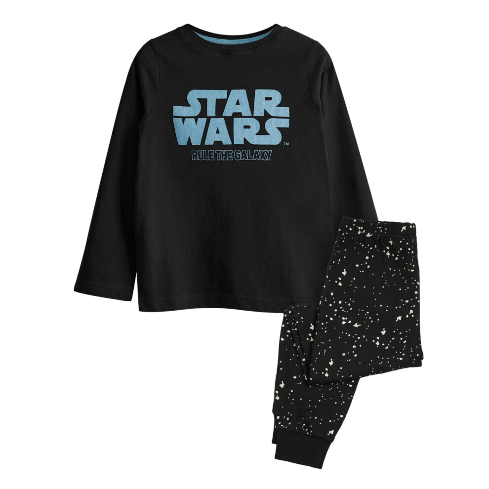 (5-6 Years, Black) Star Wars Childrens/Kids Rule The Galaxy Logo Long Pyjama Set