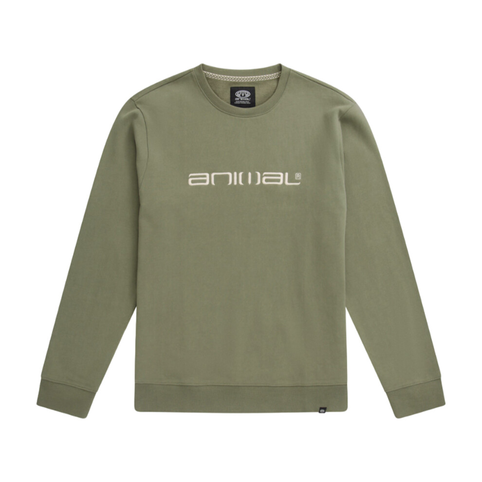 (XXL, Green) Animal Mens Driver Organic Sweatshirt