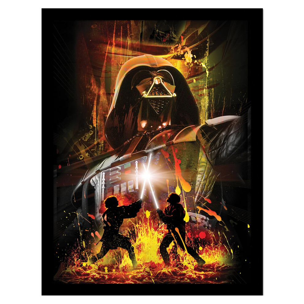 Star Wars Episode III Epic Battle Framed Poster