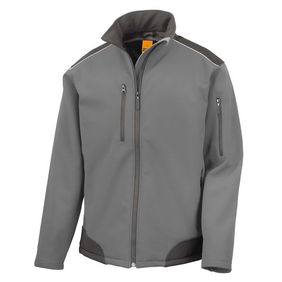 Result Unisex Grey/Black (4Xl, ) Mens Work Guard Ripstop Soft Shell Jacket
