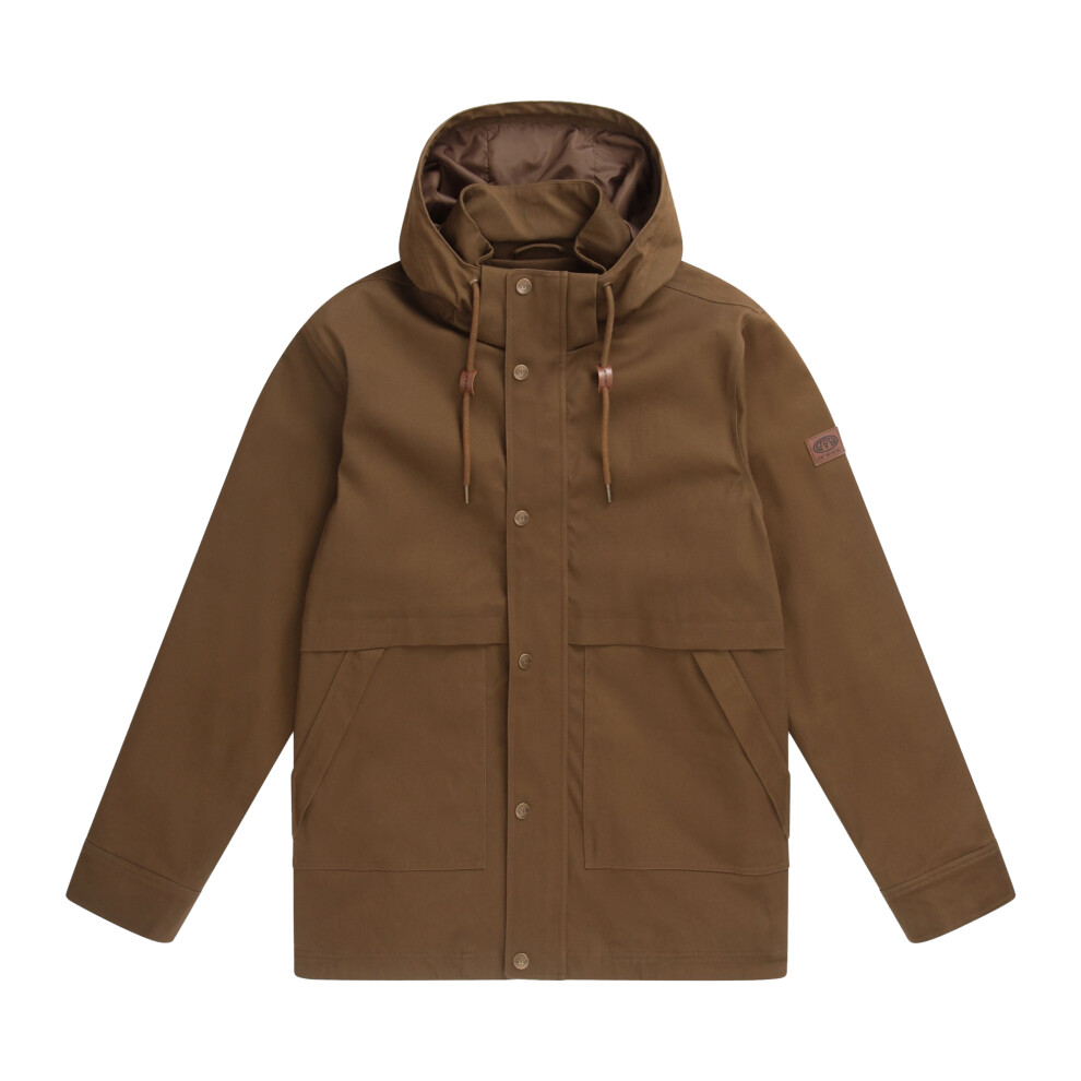 (S, Brown) Animal Mens Padstow Organic Cotton Jacket