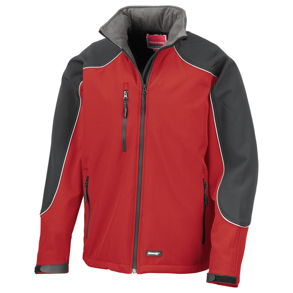 (XXL, Red/Black) WORK-GUARD by Result Mens Ice Fell Hooded Soft Shell Jacket