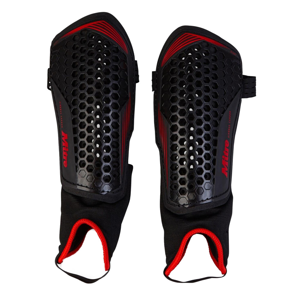 (M, Black/Red) Mitre Mens 2024 Aircell Technology Shin Guards