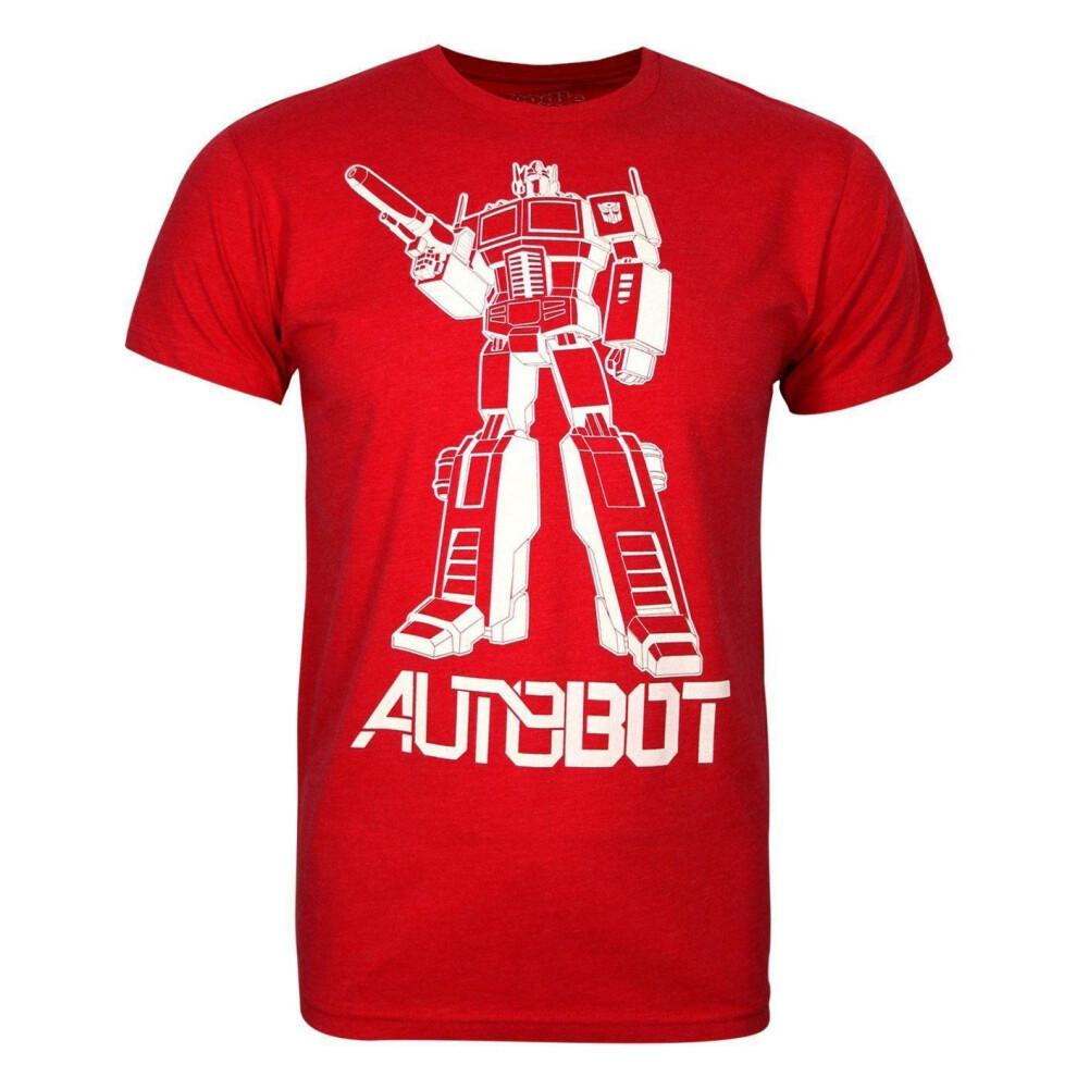 (L, Red) Transformers Mens Autobot Optimus Prime T-Shirt