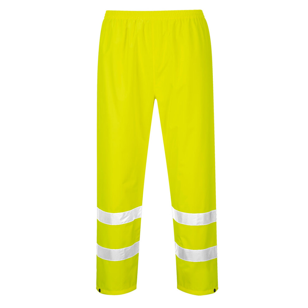 (S, Yellow) Portwest Mens Hi-Vis Rain Trousers