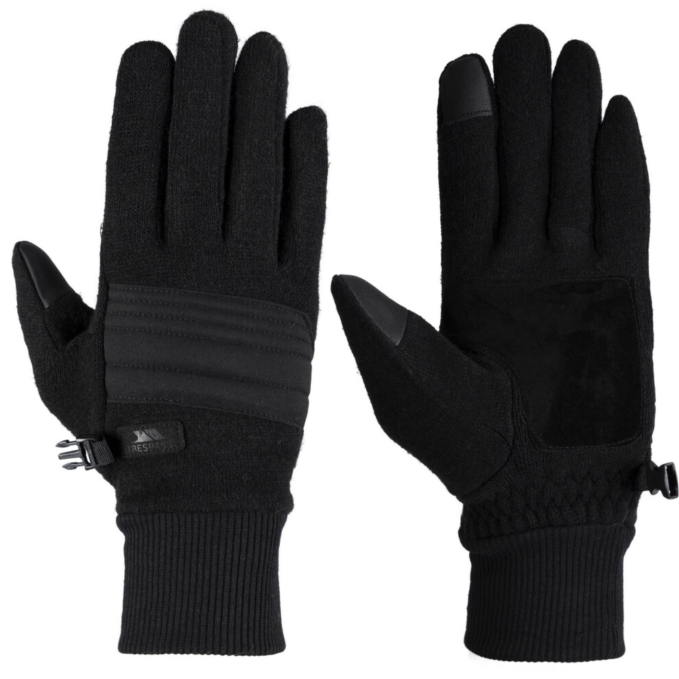(S-M, Black) Trespass Mens Douglas Leather Ski Gloves
