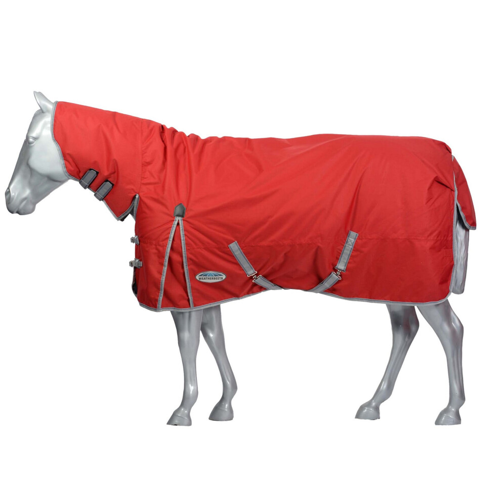 (7', Red/Silver/Navy) Weatherbeeta Comfitec Classic Lite Plus Combo Neck Horse Turnout Rug