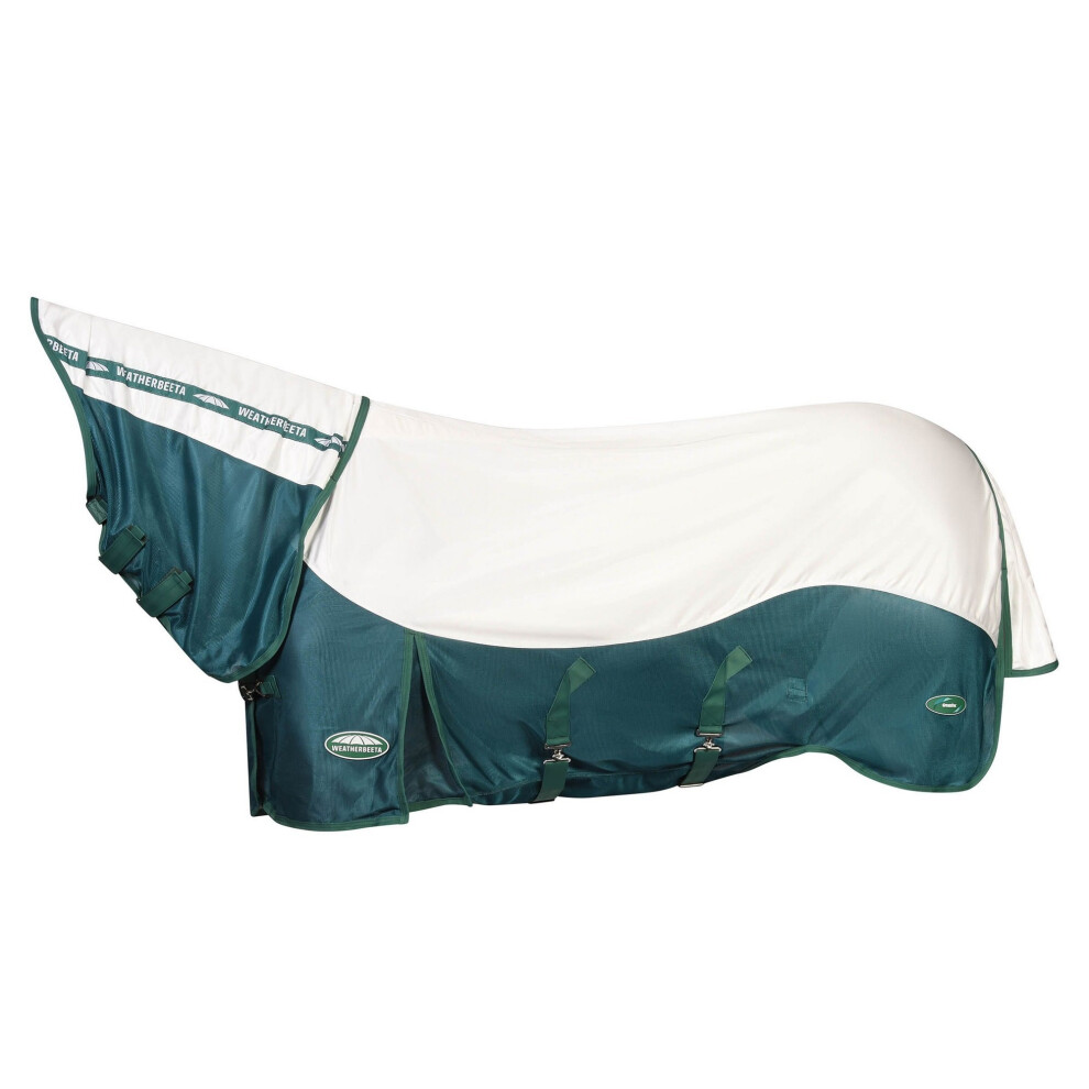 (7', White/Dragonfly Blue) Weatherbeeta Green-Tec Combo Neck Airflow Horse Fly Rug