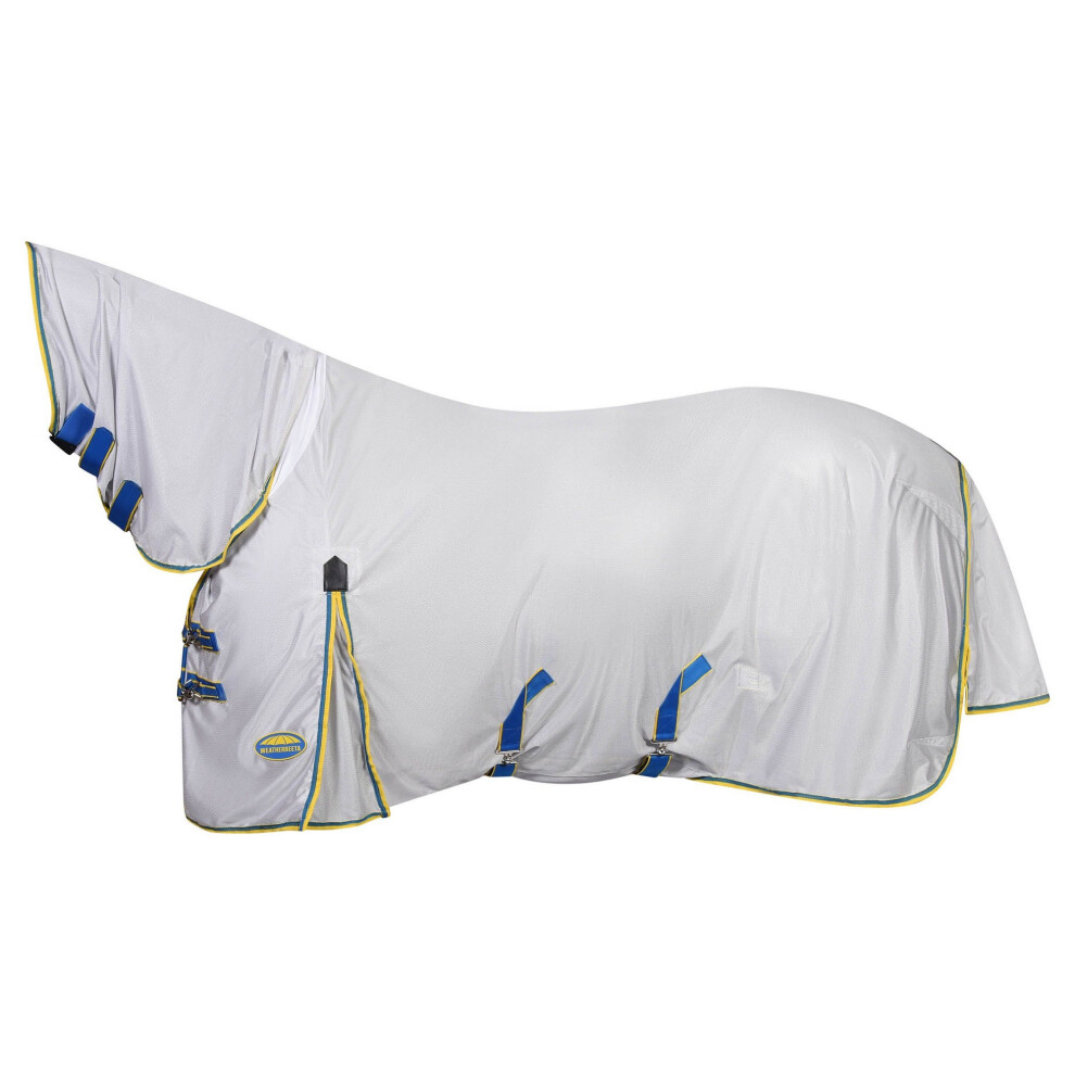 (7', Silver/Blue/Lemon) Weatherbeeta Comfitec Zephyr Plus Combo Neck Horse Fly Rug