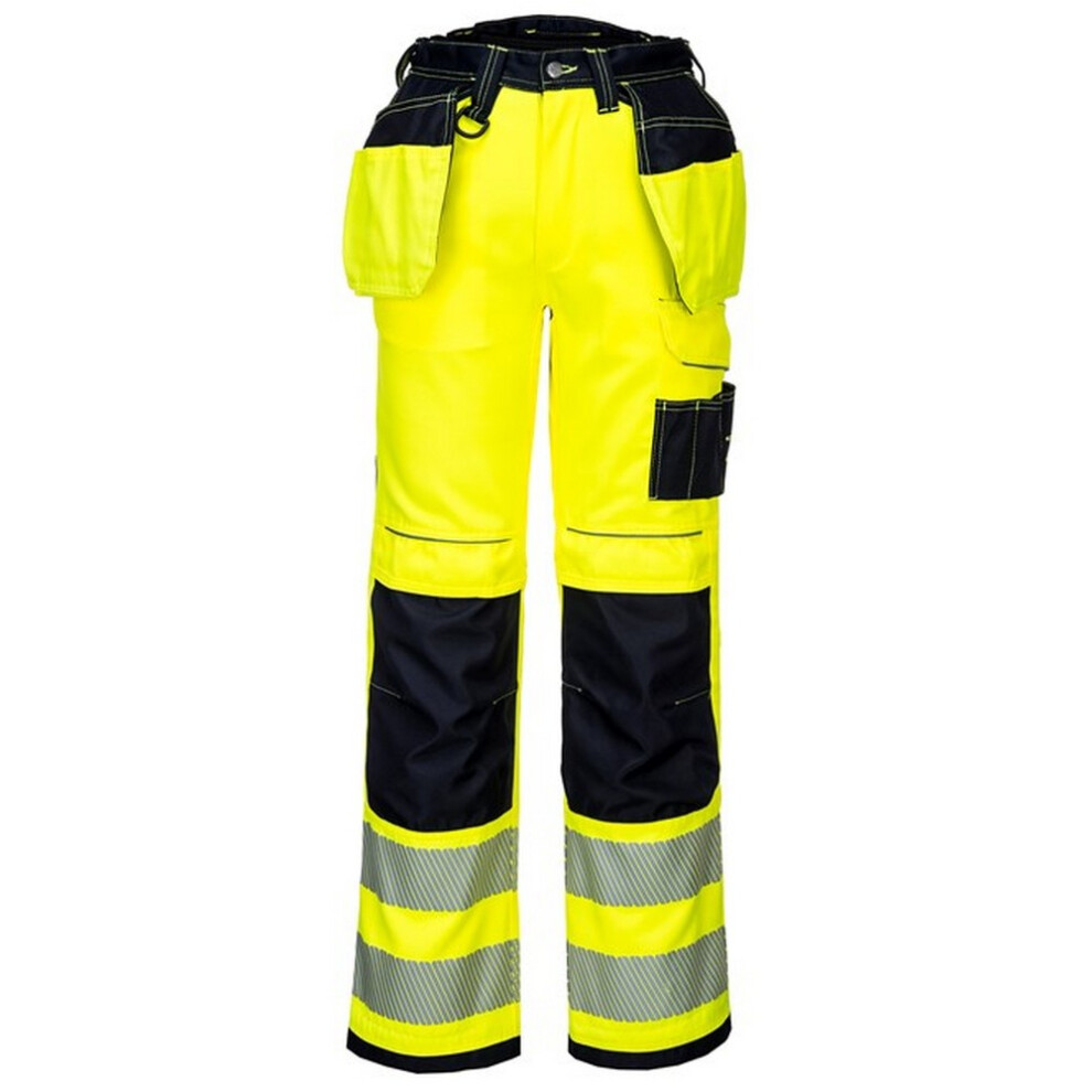 (30R, Yellow/Black) Portwest Unisex Adult Hi-Vis Work Trousers