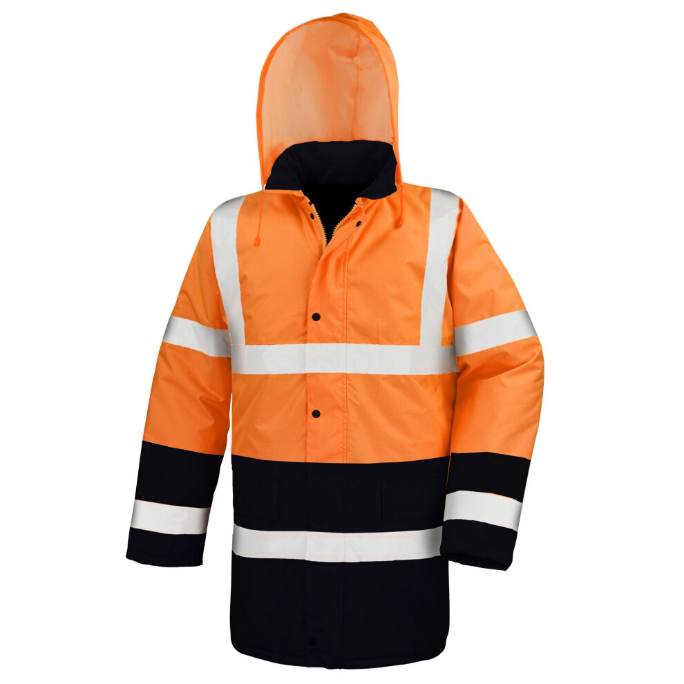 (3XL, Fluorescent Orange/Black) Result Core Unisex Adult Two Tone Safety Safety Coat