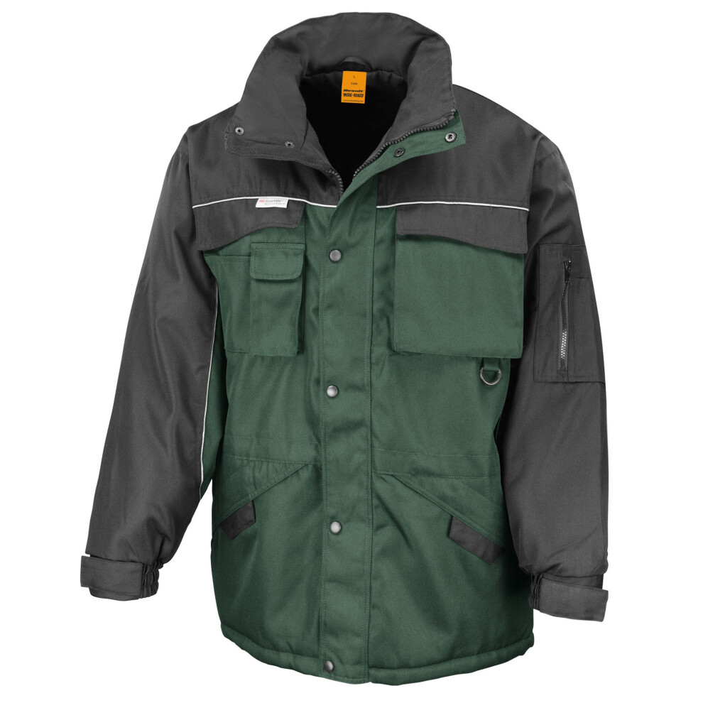 (3XL, Bottle Green/Black) WORK-GUARD by Result Mens Heavy Duty Coat