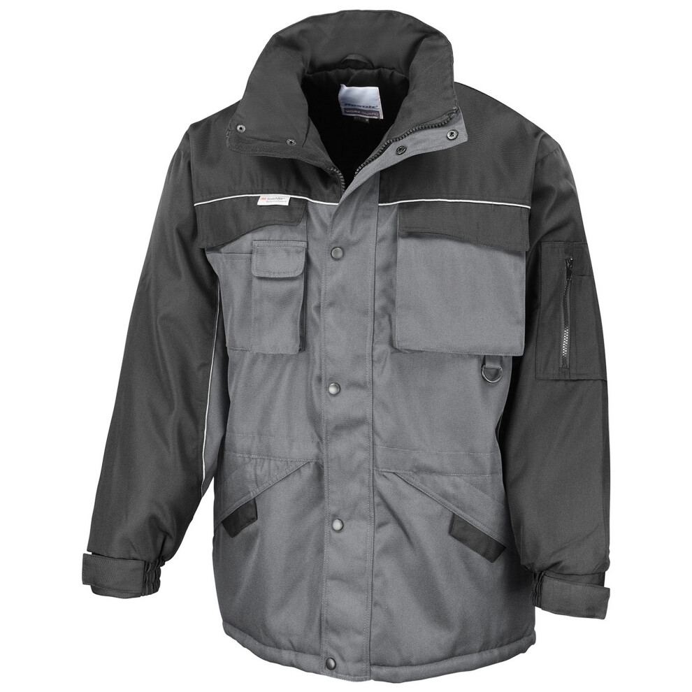 (L, Grey/Black) WORK-GUARD by Result Mens Heavy Duty Coat