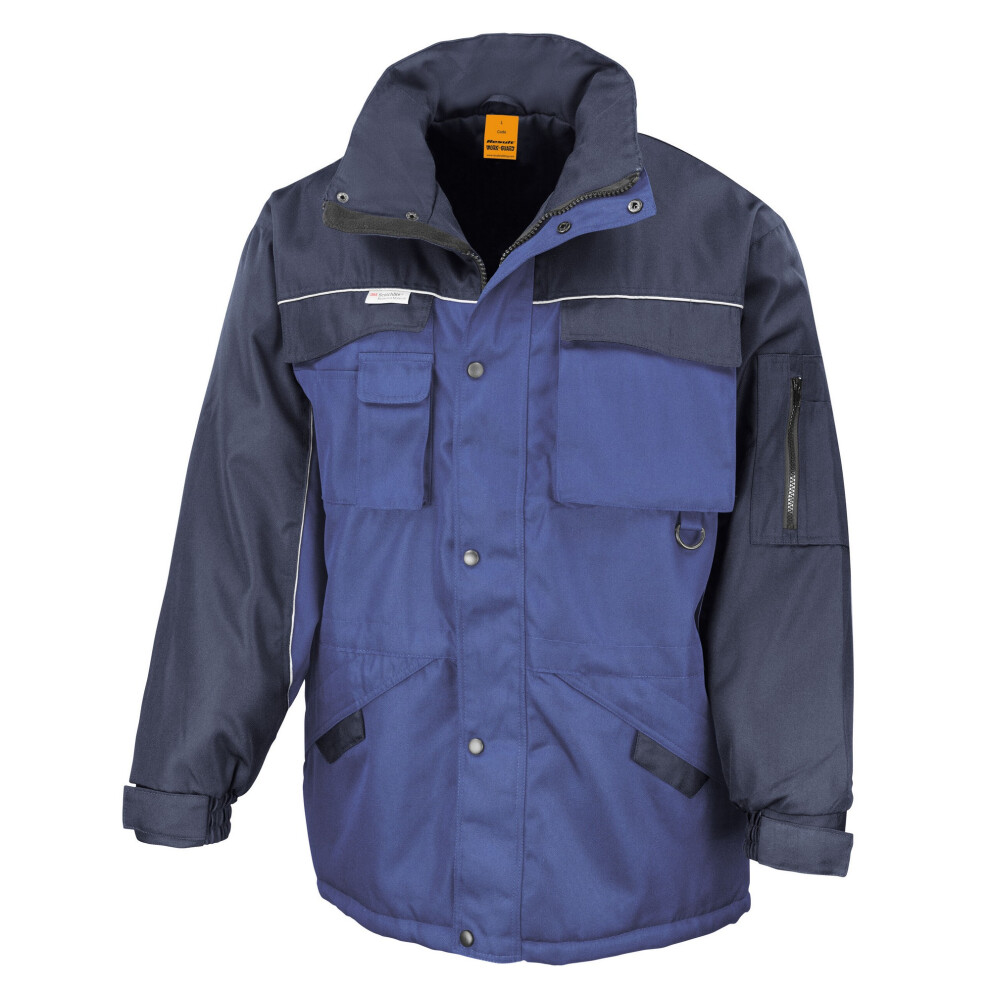 (S, Royal Blue/Navy) WORK-GUARD by Result Mens Heavy Duty Coat