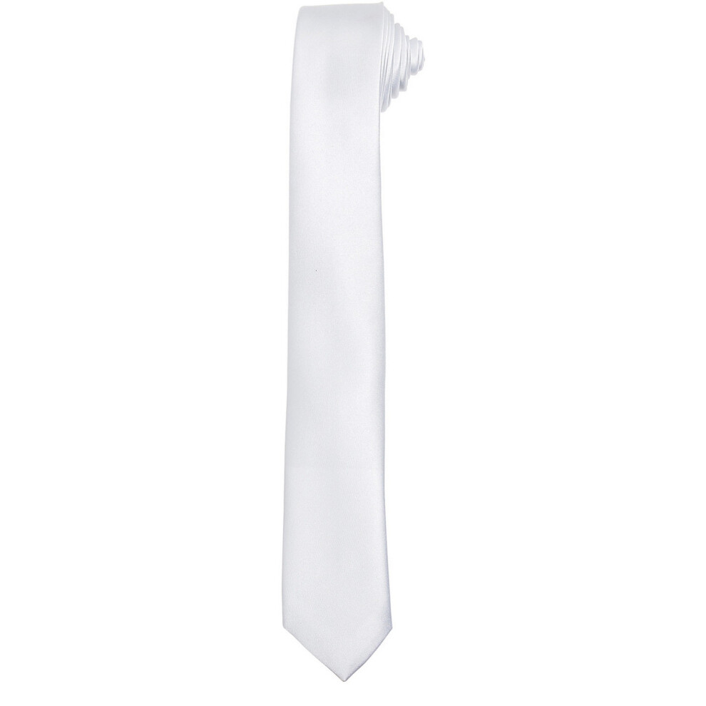 (One Size, White) Premier Unisex Adult Slim Tie