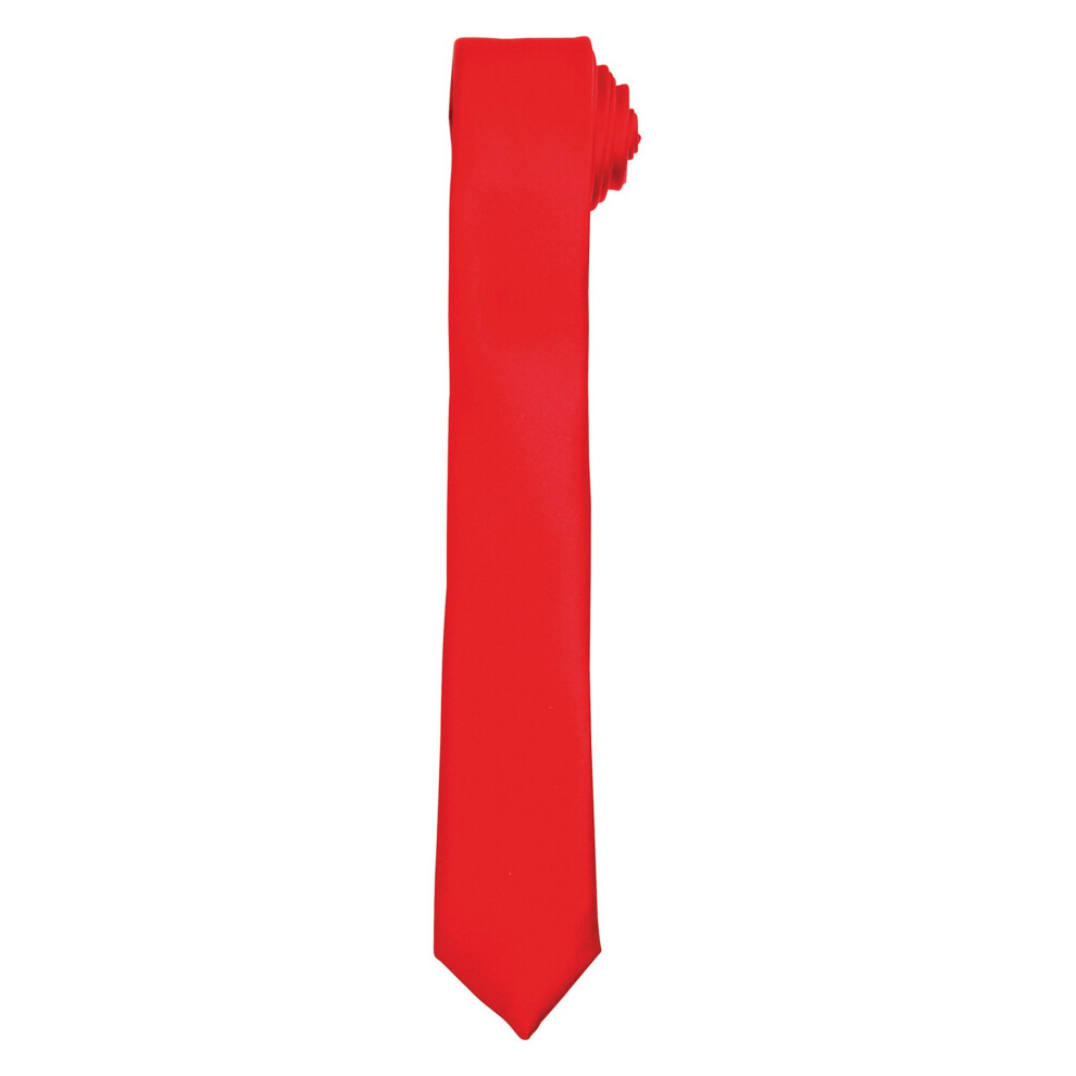 (One Size, Red) Premier Unisex Adult Slim Tie