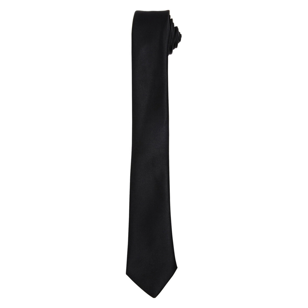 (One Size, Black) Premier Unisex Adult Slim Tie