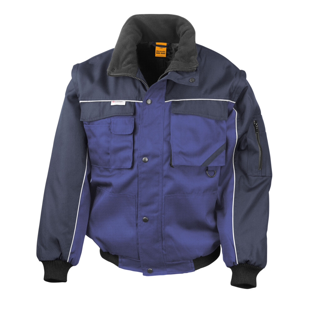 (L, Royal Blue/Navy) WORK-GUARD by Result Mens Heavy Duty Jacket