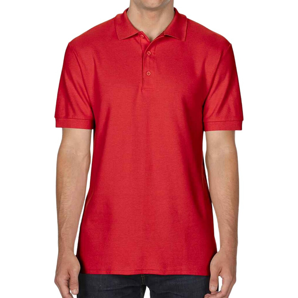 (M, Red) Gildan Unisex Adult Sports Polo Shirt