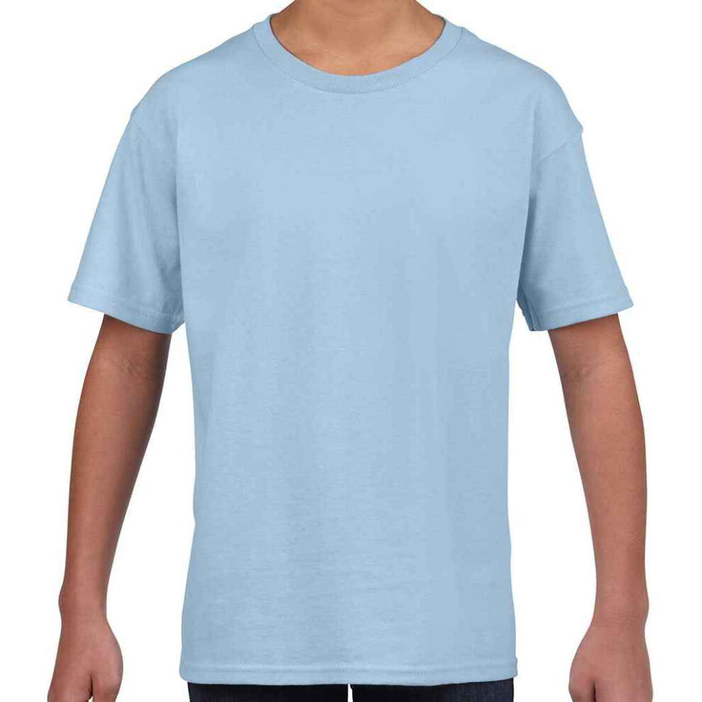 (12-13 Years, Light Blue) Gildan Childrens/Kids Softstyle T-Shirt