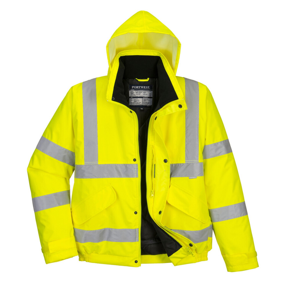 (XXL, Yellow) Portwest Unisex Adult Hi-Vis Winter Bomber Jacket