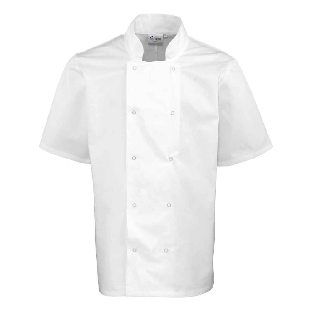 Premier Unisex White , ) Adult Stud Front Short-Sleeved Chef Jacket Size 35