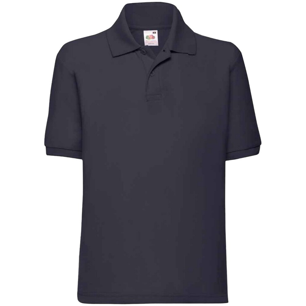 (9-11 Years, Deep Navy) Fruit Of The Loom Childrens/Kids Poly/Cotton Pique Polo Shirt