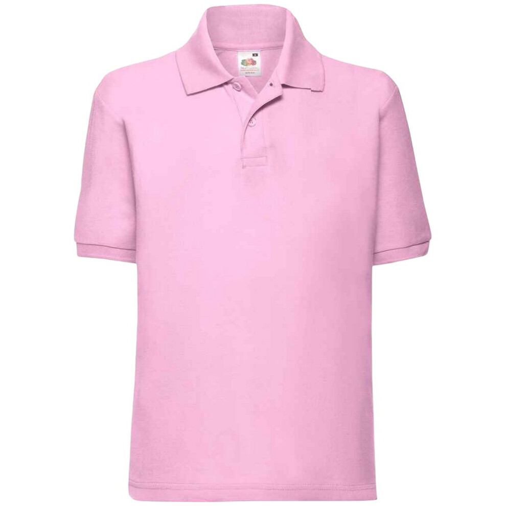 (12-13 Years, Light Pink) Fruit Of The Loom Childrens/Kids Poly/Cotton Pique Polo Shirt