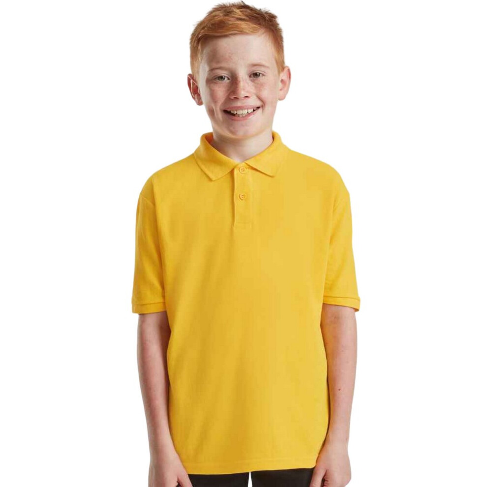 (14-15 Years, Sunflower) Fruit Of The Loom Childrens/Kids Poly/Cotton Pique Polo Shirt