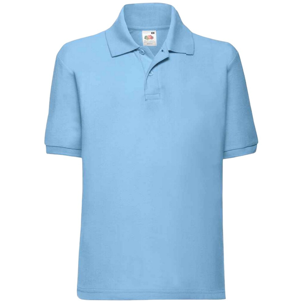 (14-15 Years, Sky Blue) Fruit Of The Loom Childrens/Kids Poly/Cotton Pique Polo Shirt