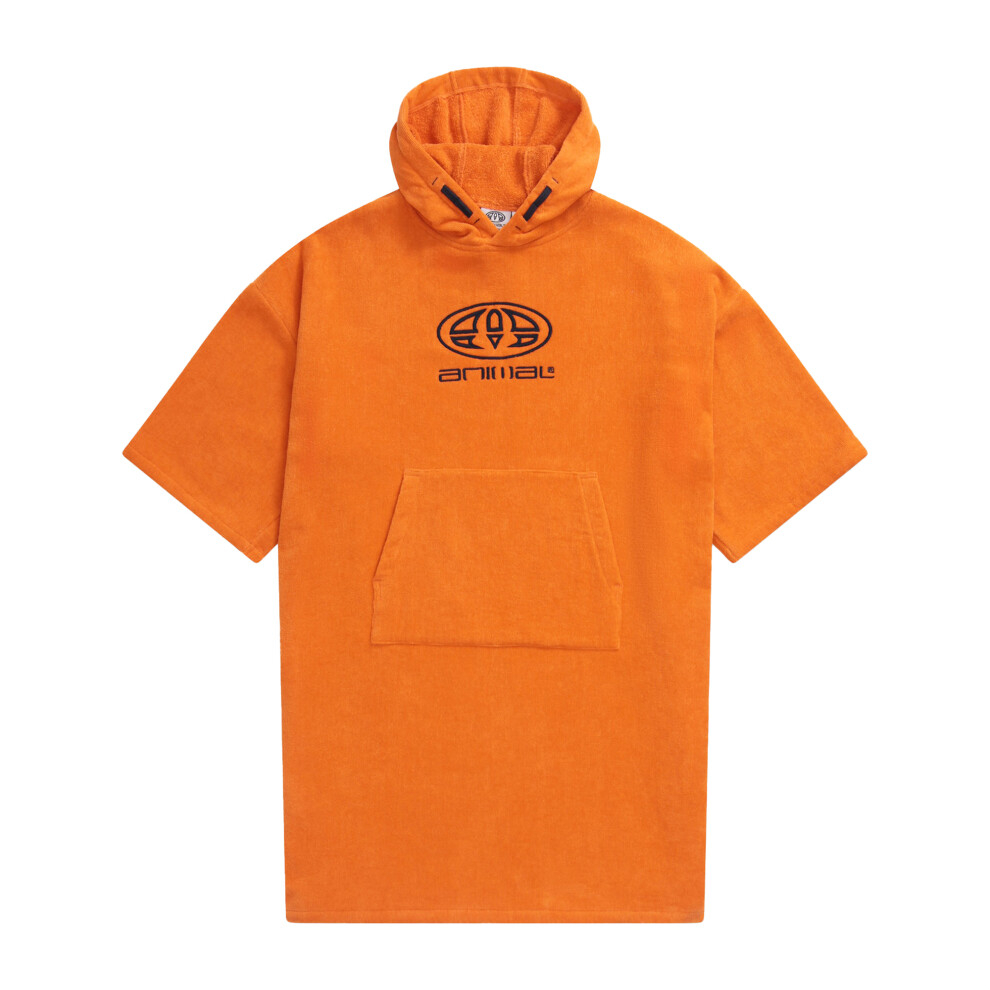 (M-L, Orange) Animal Childrens/Kids Gill Towelling Organic Poncho