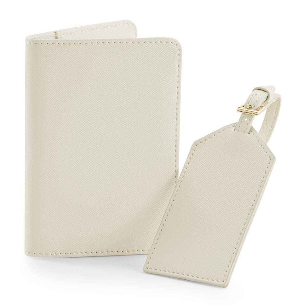 (One Size, Oyster) BagBase Faux Leather Boutique Travel Set