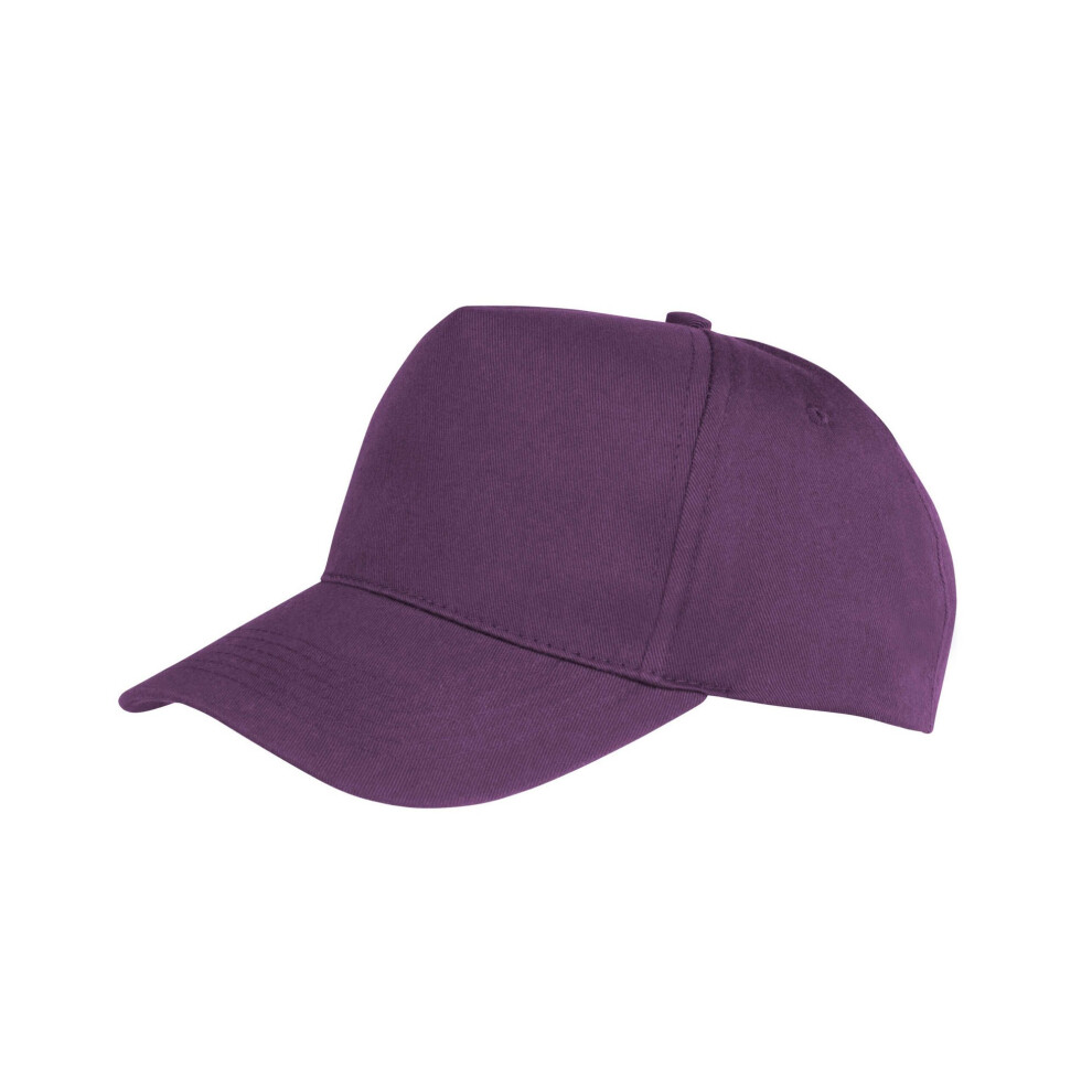 (One Size, Purple) Result Headwear Boston 5 Panel Polycotton Baseball Cap