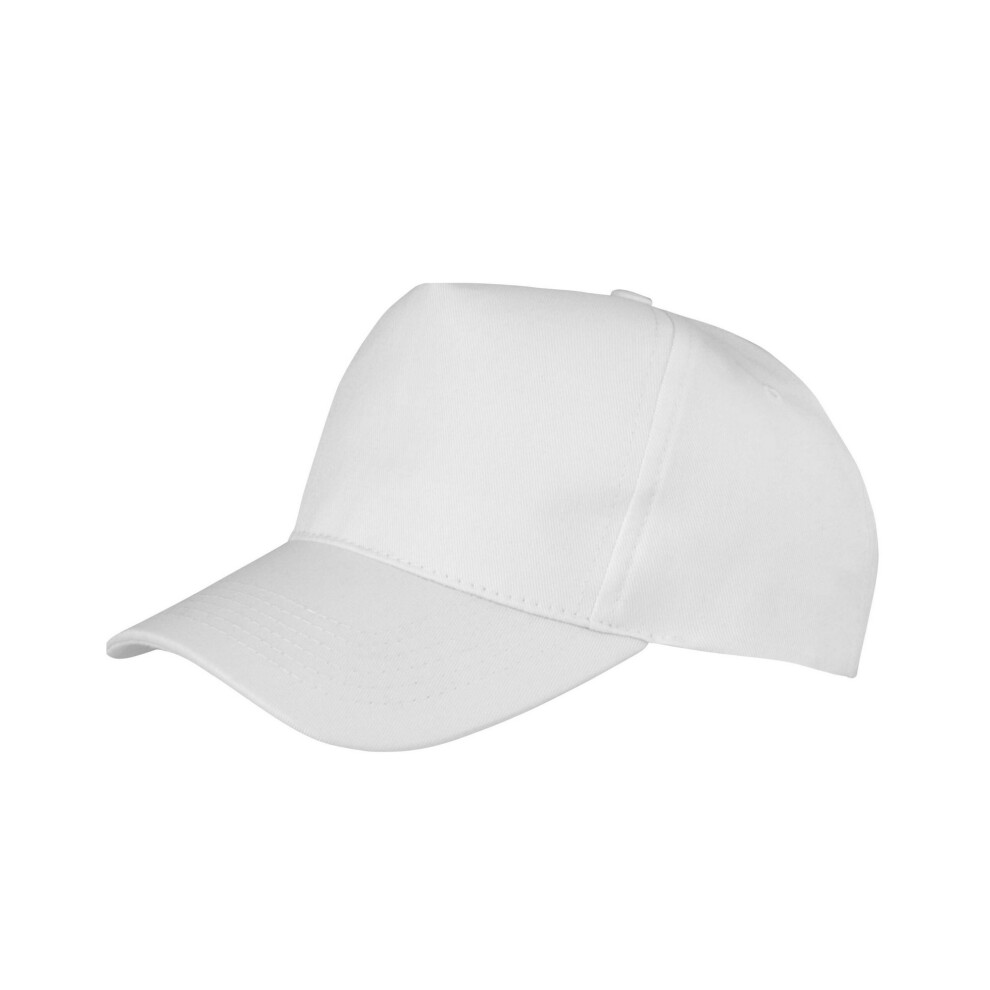 (One Size, White) Result Headwear Boston 5 Panel Polycotton Baseball Cap