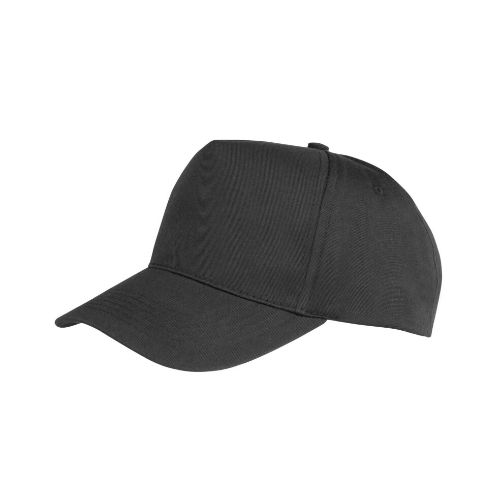 (One Size, Black) Result Headwear Boston 5 Panel Polycotton Baseball Cap