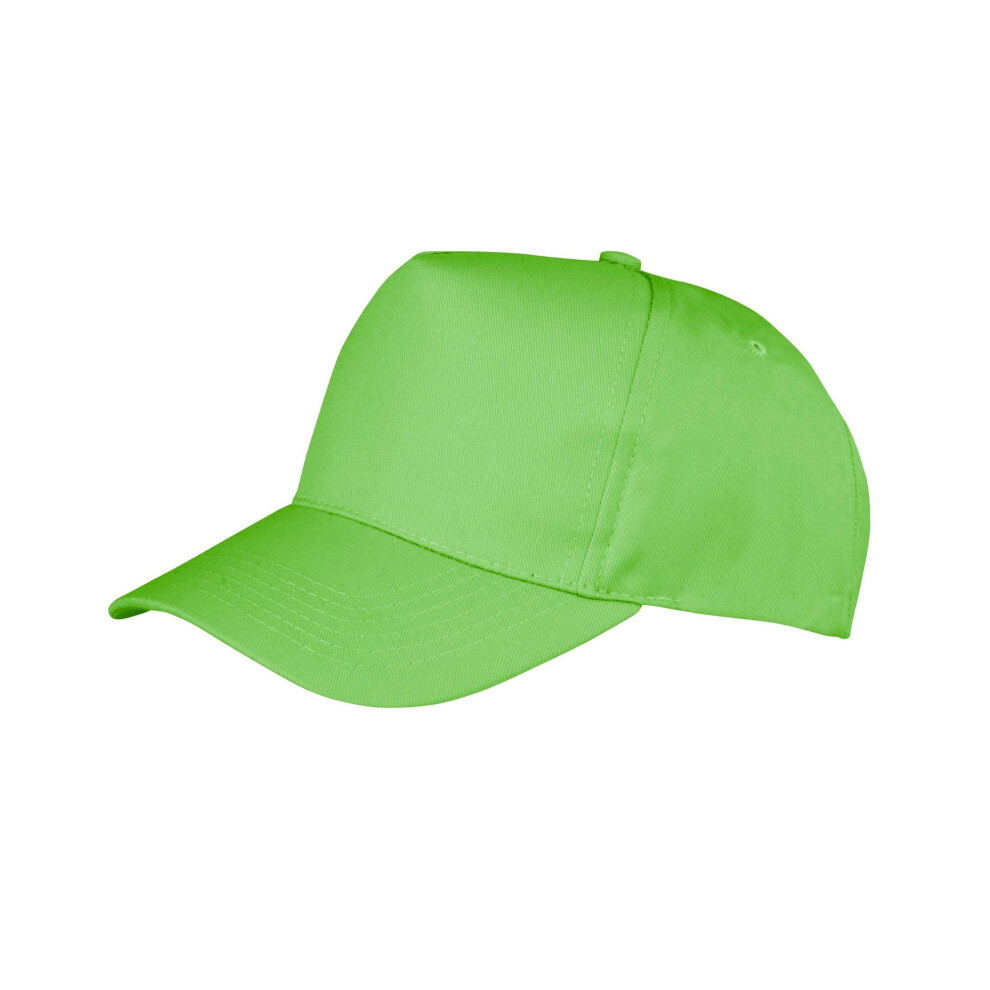 (One Size, Lime) Result Headwear Boston 5 Panel Polycotton Baseball Cap