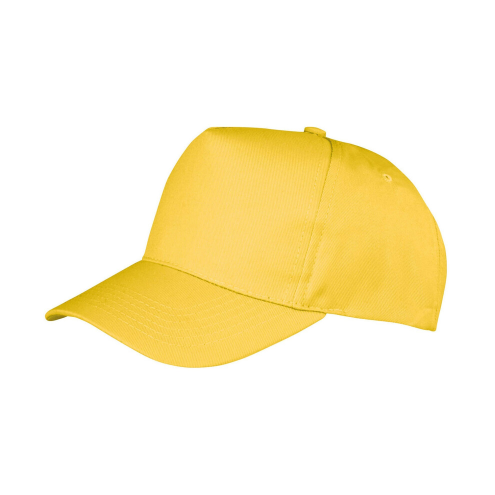 (One Size, Yellow) Result Headwear Boston 5 Panel Polycotton Baseball Cap