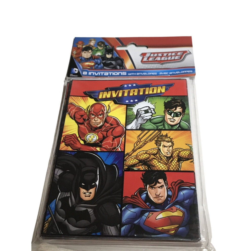 Justice League Invitations (Pack of 8)