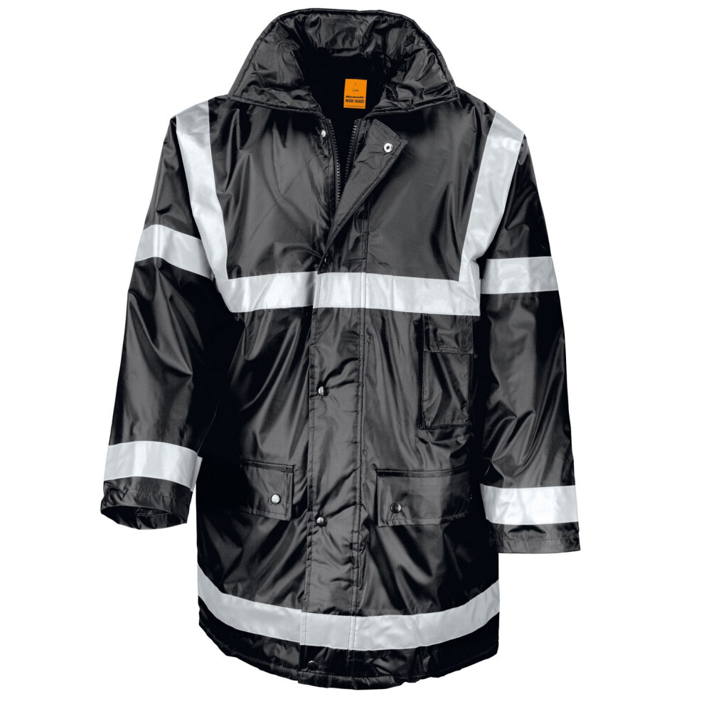 (L, Black) WORK-GUARD by Result Unisex Adult Management Reflective Coat