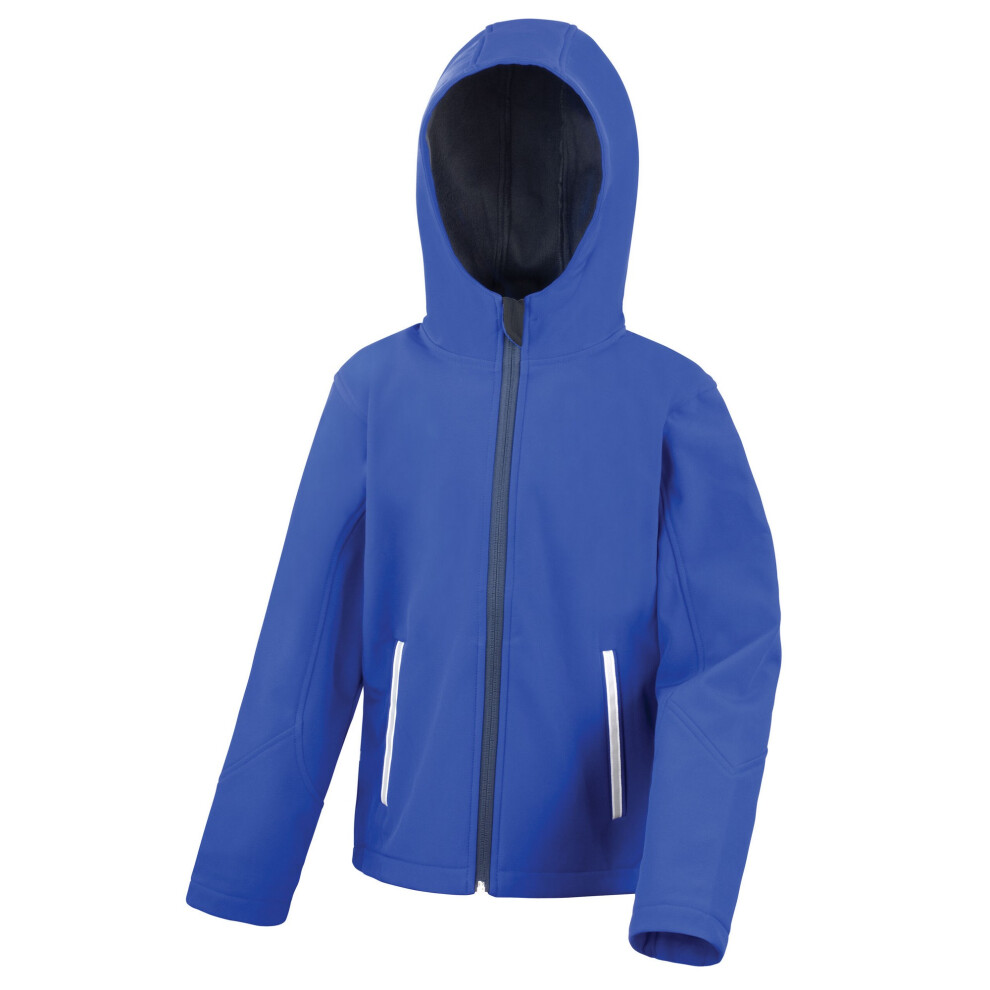 (11-12 Years, Royal Blue/Navy) Result Core Childrens/Kids TX Performance Hooded Soft Shell Jacket