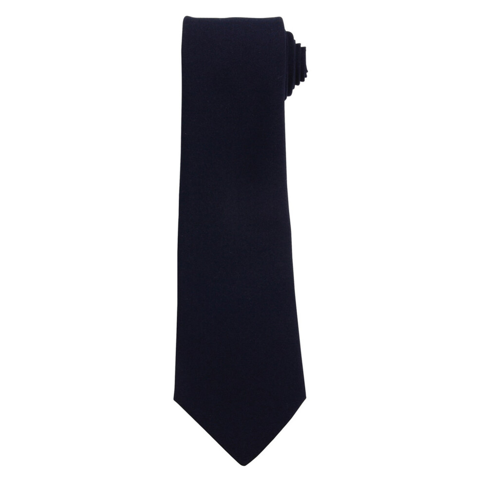 (One Size, Navy) Premier Plain Polyester Tie