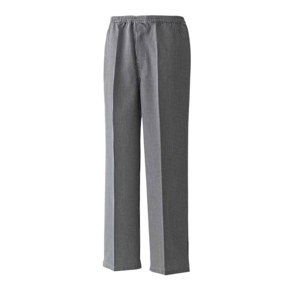 Premier Unisex Black/White (M, ) Adult Checked Chef Trousers Size 35